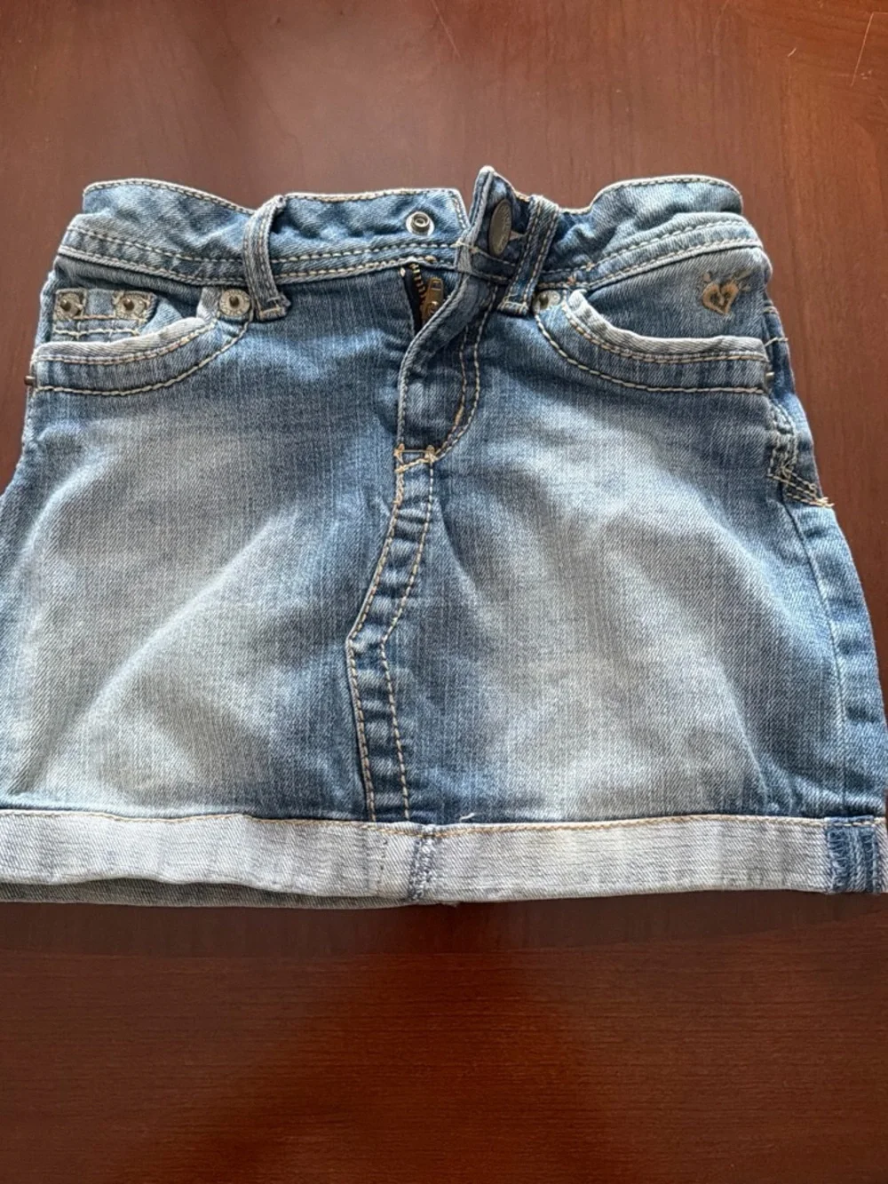 Justice Light Blue Denim Skirt for Girls